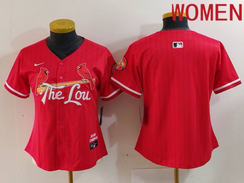 Women St.Louis Cardinals Blank Red City Edition 2024 Nike MLB Jersey style 1